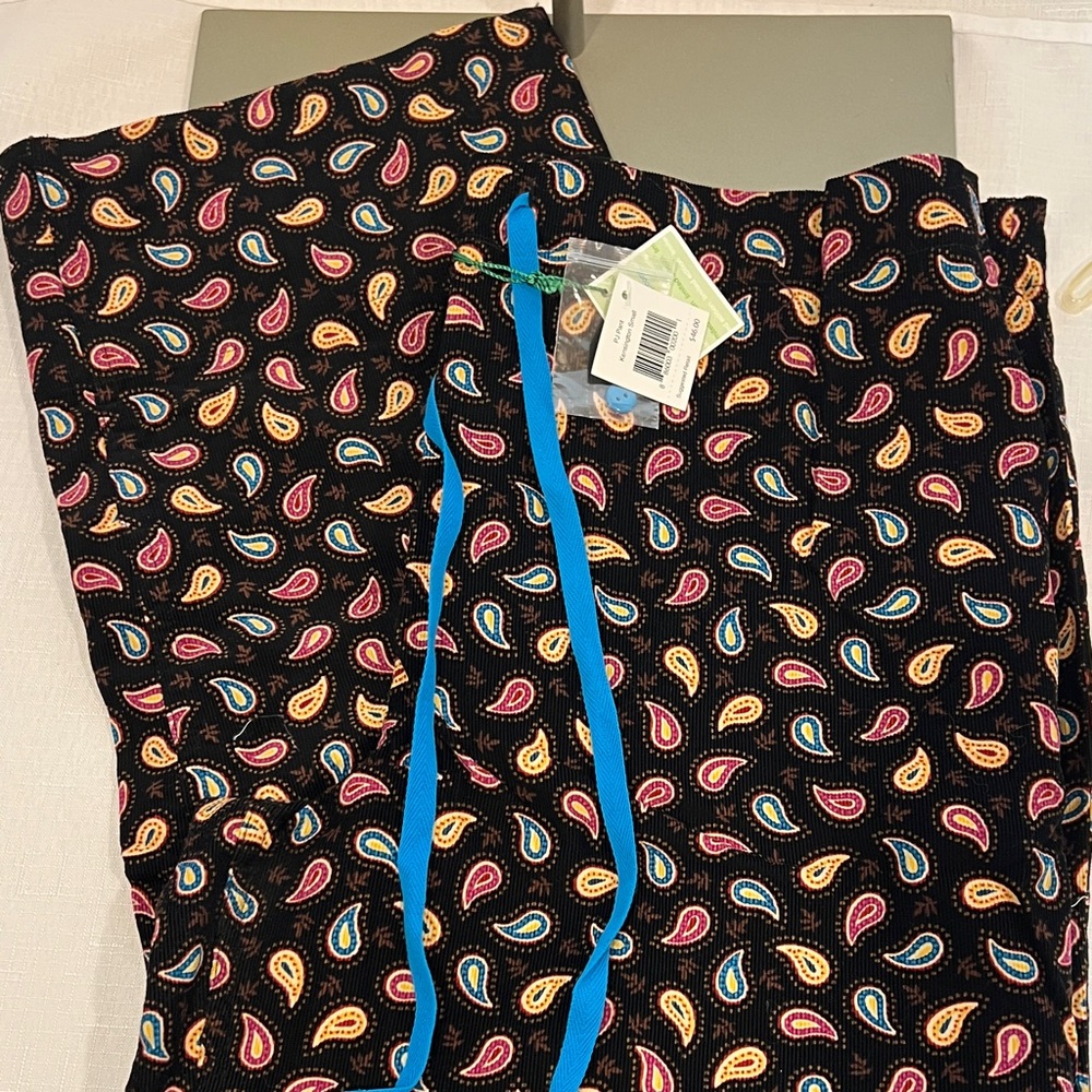 Vera Bradley Kensington Paisley Pajama Pants Fine Corduroy Cotton size small New